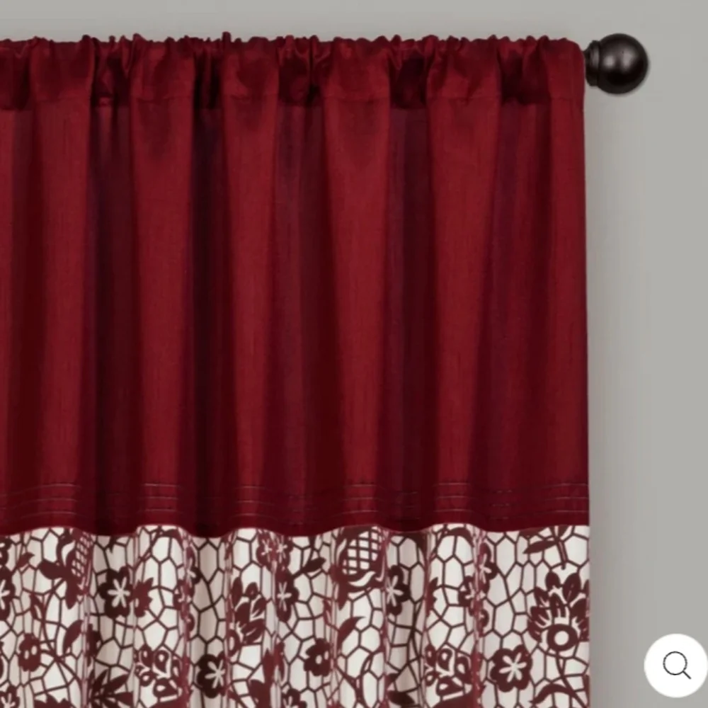 Lush Decor Estate Garden Flocked Window Panel Curtains Set